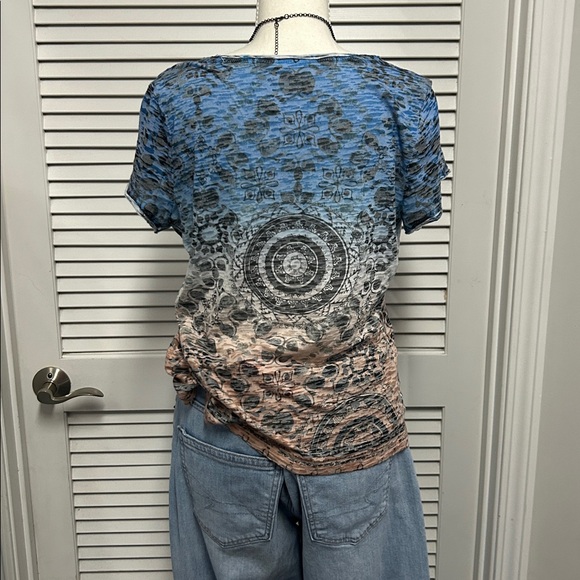 Boho Mandala Burnout Lightweight Womens Top - Picture 3 of 4